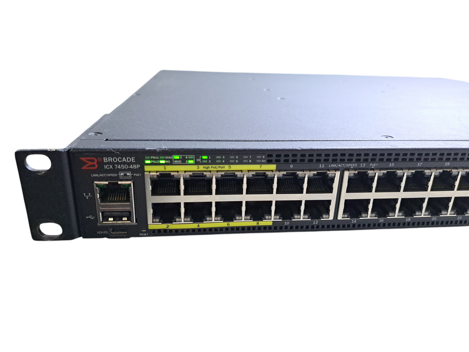 Brocade ICX7450-48P | 48-Port Gigabit PoE+ 4X10GF, 1x 40G Switch