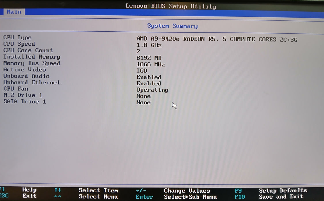 Lenovo Thinkcenter M625q USFF w/ AMD A9-9420e Radeon R5 8GB No HDD