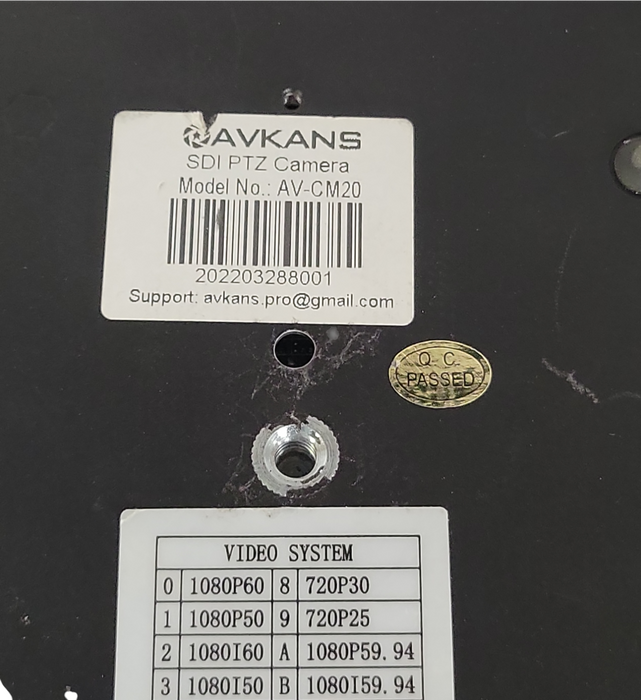 AVKANS SDI PTZ Camera AV-CM20, no power adapter