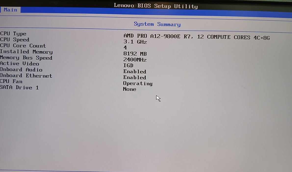 Lenovo Thinkcenter M715q USFF w/ AMD Pro A12-9800E R7 8GB No HDD