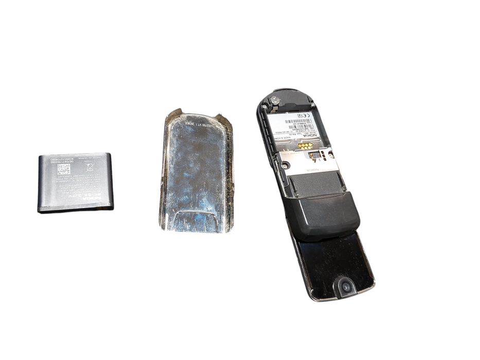 Nokia 8801 Silver Slider Cell Phone Stainless Steel RARE