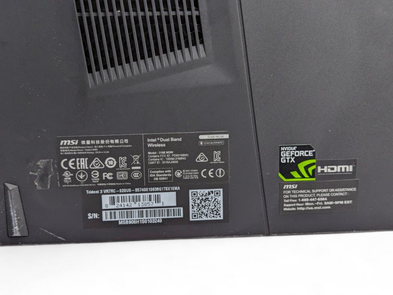 MSI Trident 3 Intel i7-7700, 16GB RAM, GTX 1060 3GB & 1TB SSD Please READ  -