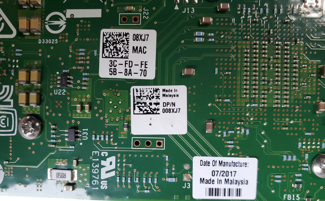 Dell 008XJ7 Intel X710-T4 10GbE 4-Port Ethernet Network Adapter