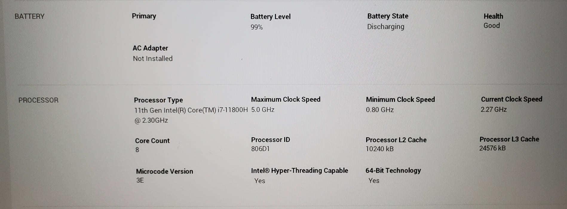 Dell Vostro 15 7510 Laptop i7-11800H 16GB DDR4 512GB SSD Geforce RTX3050 READ