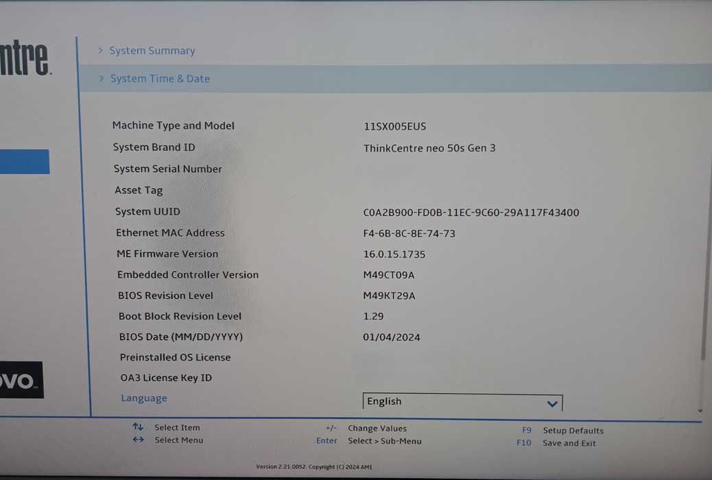 Lenovo ThinkCentre Neo 50s Gen 3 | i5-12400 | 16GB DDR4 | 256GB NVME