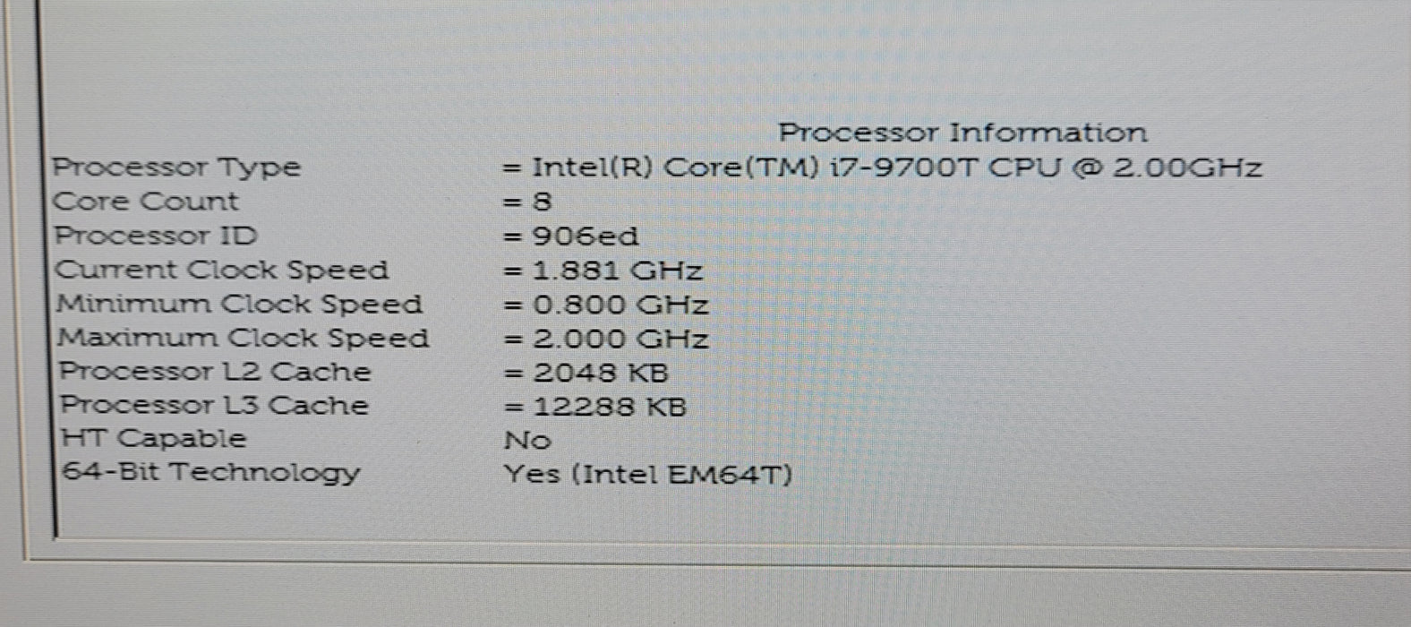Intel Core i7-9700T SRG17 8-Core 2.00 GHz LGA1151 CPU