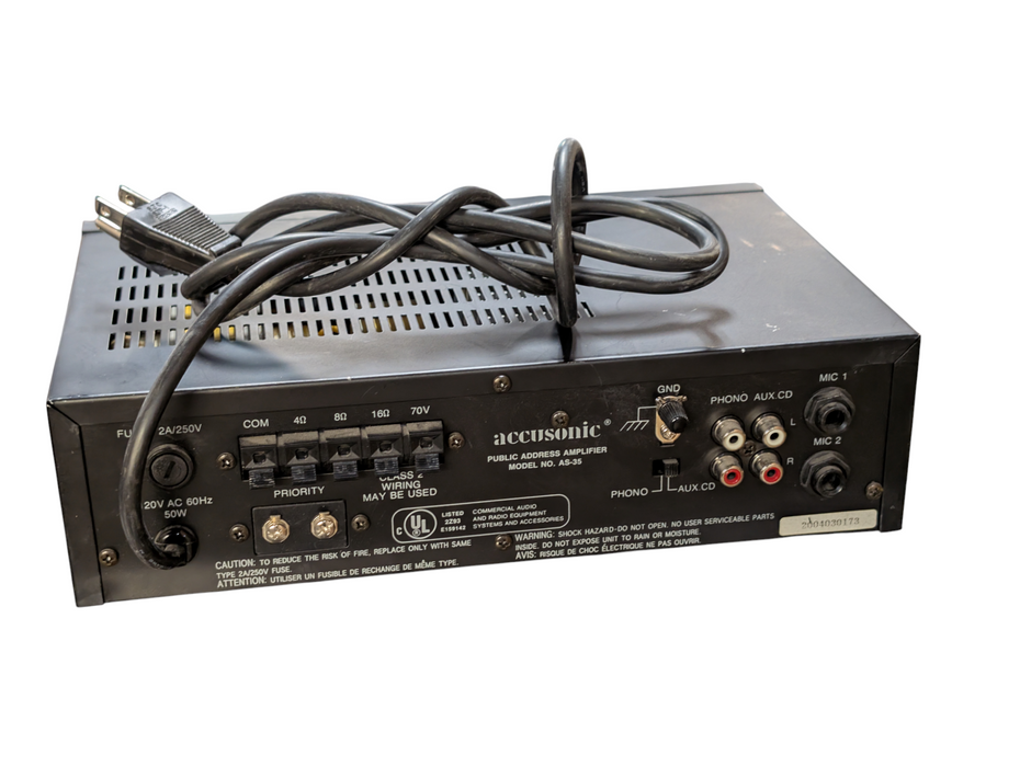 Accusonic P.A. Amplifier 35 Watt Model AS-35
