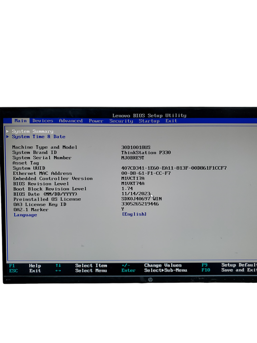 Lenovo Thinkstation P330 SFF, Intel i7-9700 CPU 3.0GHz, 8GB RAM - No HDD/SSD