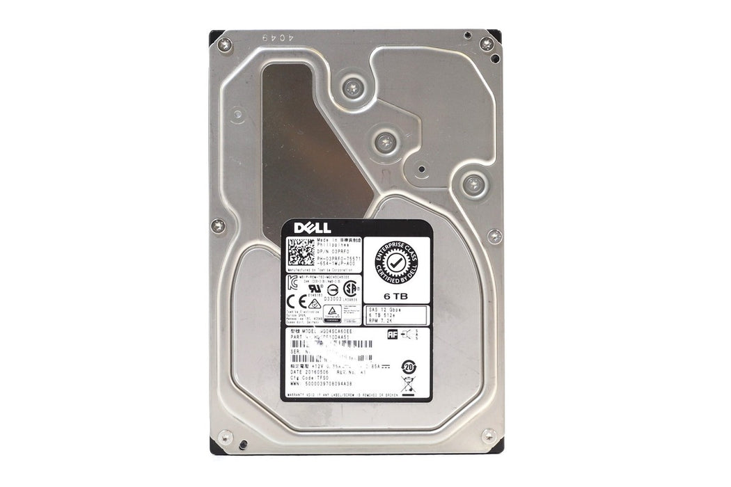 Dell 6TB 3.5" SAS Enterprise Class Hard Disk Drive 12Gbps 7200 RPM DP/N 03PRF0
