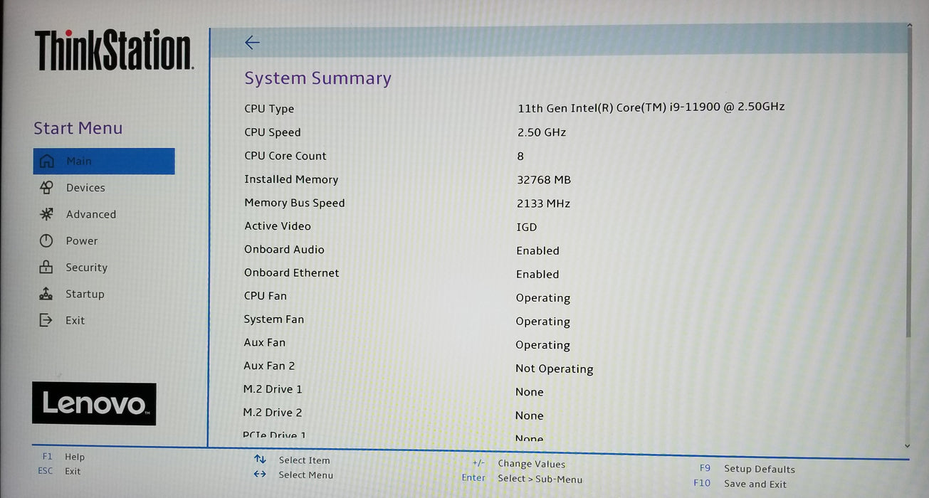 Lenovo ThinksSation P350 Tower Core i9-11900 CPU 32GB RAM No HDD P2000 GPU