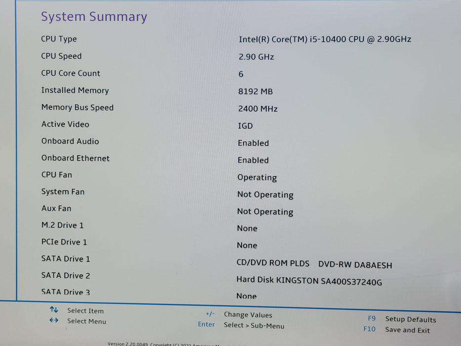 Lenovo ThinkCentre M70t, Core i5-10400 2.90GHz, 8GB DDR4, 240GB SSD