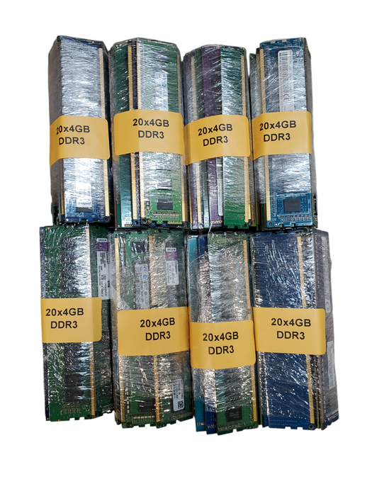 Lot of 160x , Assorted Brands 4GB DDR3 Desktop RAM NON-HEAT SINK