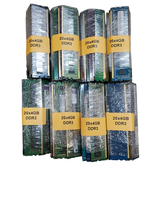 Lot of 160x , Assorted Brands 4GB DDR3 Desktop RAM NON-HEAT SINK