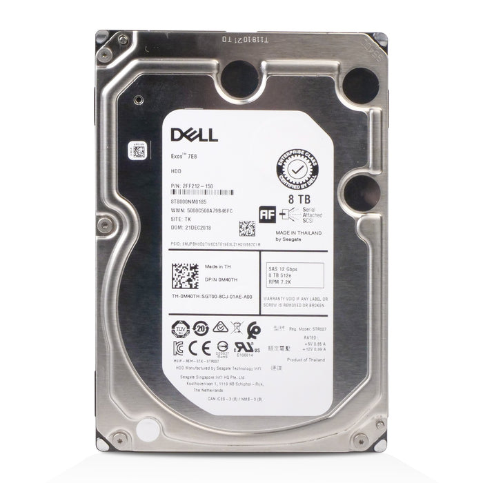 Dell/Seagate Exos 7E8 8TB ST8000NM0185 7.2K RPM SAS 12Gb/s 512e 3.5" 2FF212-150