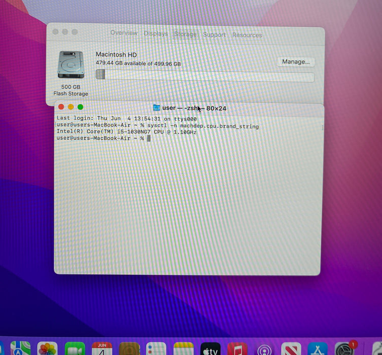 Apple MacBook Air 13" 2020 i5-1030NG7 16GB RAM 512GB SSD No Power Adapter