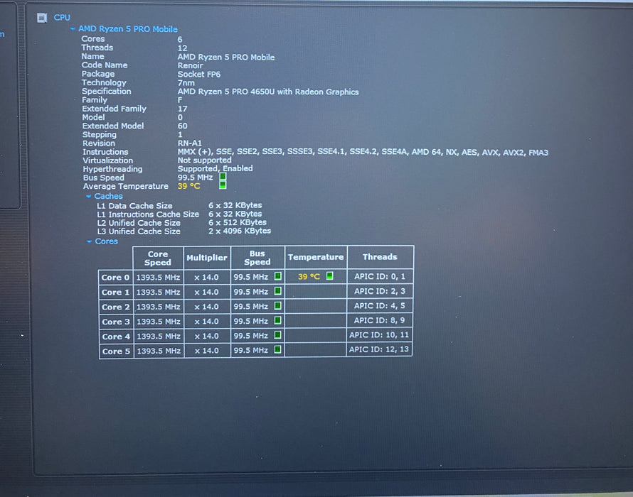 Acer TravelMate P215-41 AMD Ryzen 5 PRO 4650U 2.10GHz 16GB RAM 256GB SSD