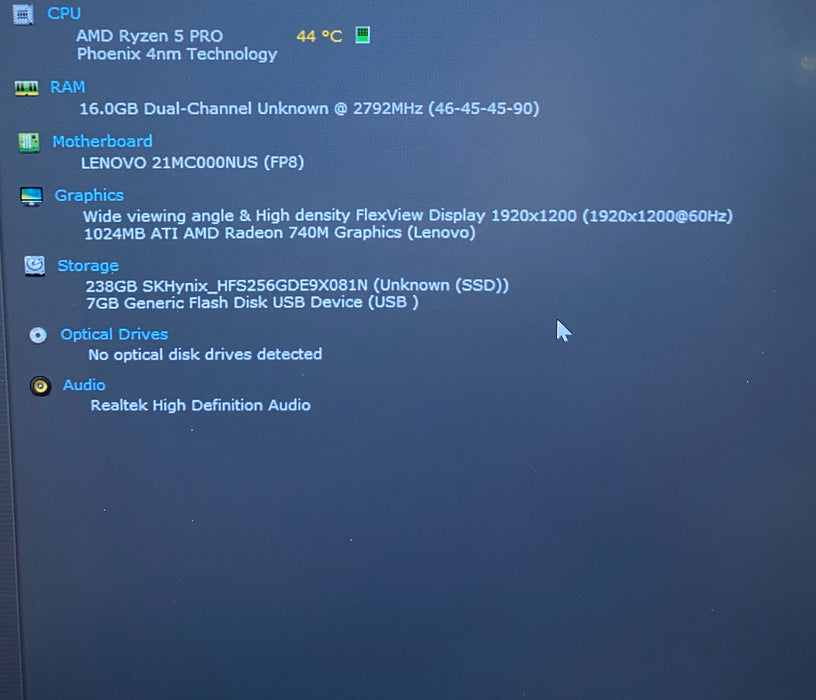 Lenovo ThinkPad T14 Gen 5 AMD Ryzen 5 PRO 8540U 16GB RAM 256GB SSD READ