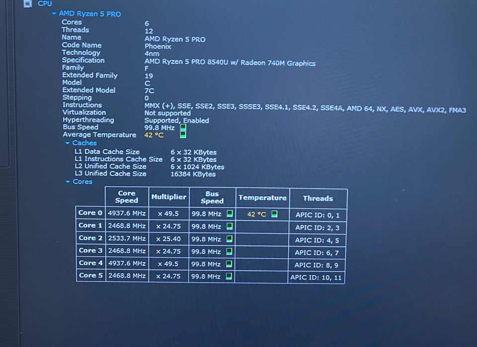 Lenovo ThinkPad T14 Gen 5 AMD Ryzen 5 PRO 8540U 16GB RAM 256GB SSD READ