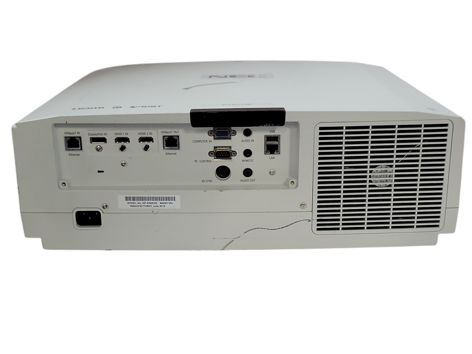 NEC NP-PA853W LCD Projector, No Lens, No remote, READ