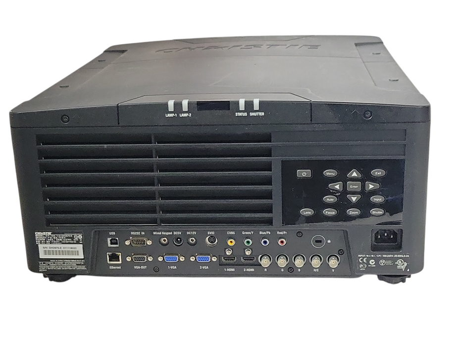 Christie DHD670-E Dual Lamp DLP Zoom Lens Projector 733 Lamp Hours, No remote