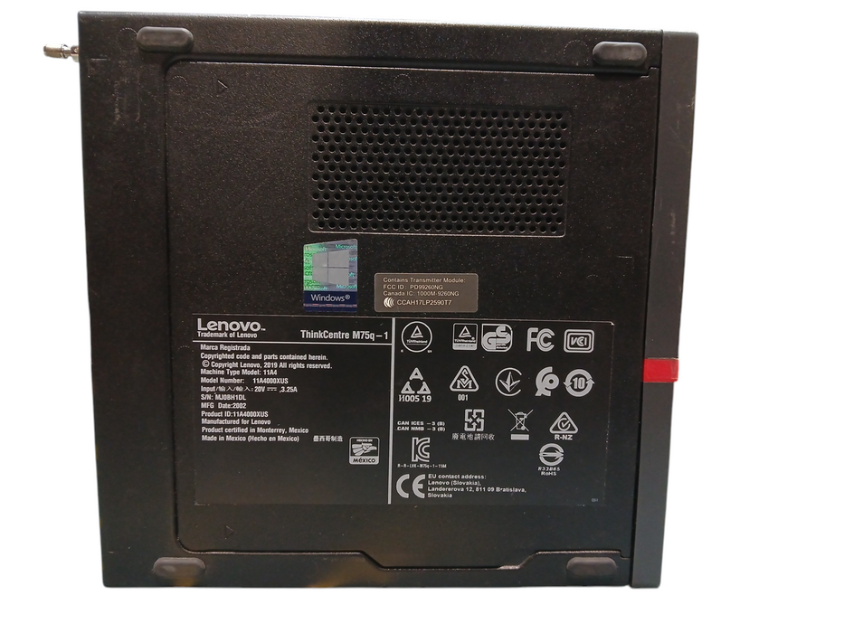 Lenovo Thinkcenter M75q-1 USFF w/ 65W PSU Ryzen 5 Pro 3200GE 8GB No HDD/SSD/NVME