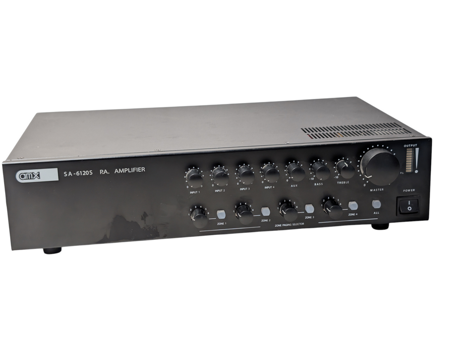AMX SA-6120S PA Mixer 4 Zone Power Amplifier 120W RMS 70V 100V