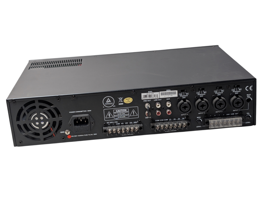 AMX SA-6120S PA Mixer 4 Zone Power Amplifier 120W RMS 70V 100V