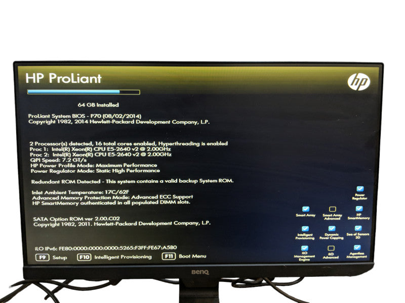 HP Proliant DL380p Gen8 | 2xsd Intel Xeon E5-2640 v2 @ 2.00GHz, 64 GB RAM