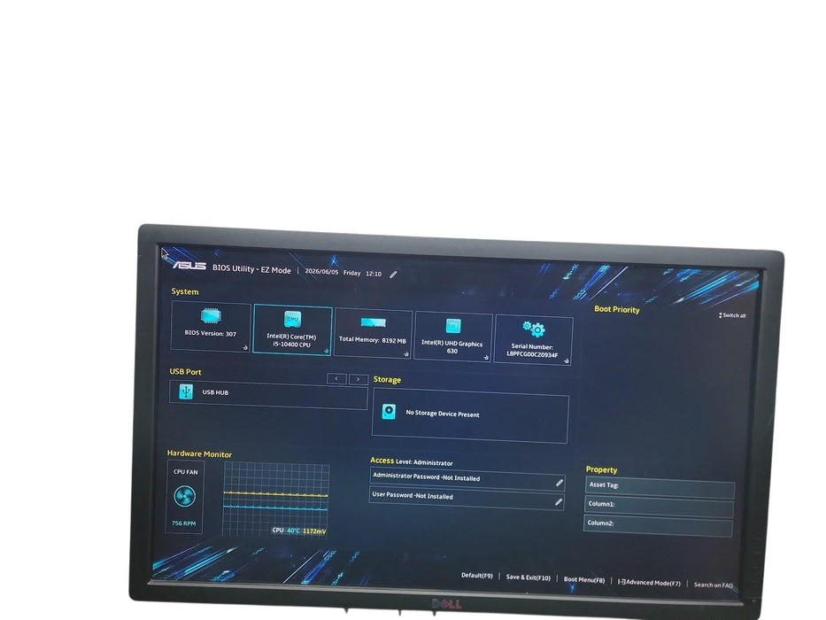 ASUS Expert Centre SFF i5 - 10400 @ 2.90GHz 8GB DDR4 Ram No HDD
