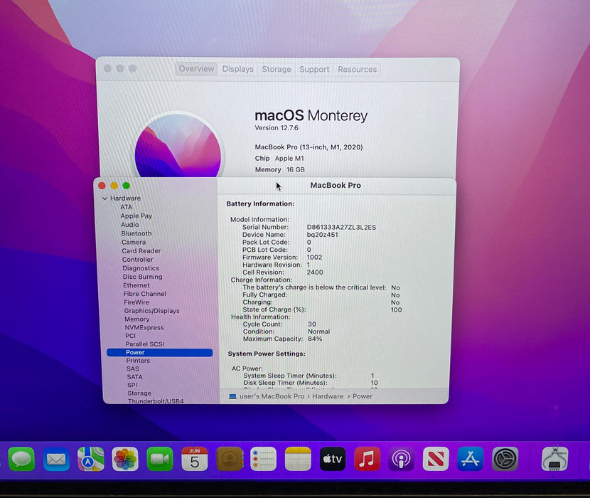 Apple MacBook Pro 13 M1 2020 16GB RAM 512SSD LCD Flicker For Parts/Repair READ!