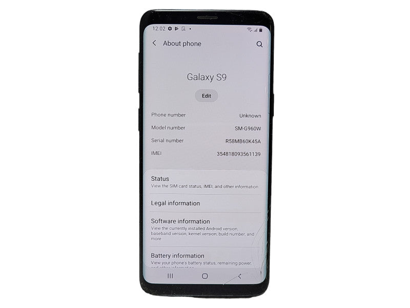 Samsung Galaxy S9 64GB (SM-G960W) READ $