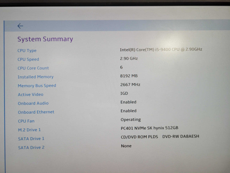 Lenovo ThinkCentre M720e SFF i5 - 9400 CPU @ 2.90GHz 8GB DDR4 Ram !