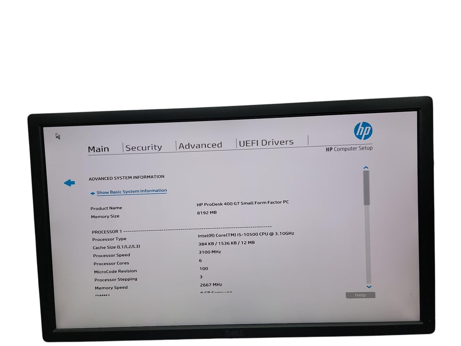 HP Pro Desk 400 G7 SFF i5 - 10500 @ 3.10GHz 8GB DDR4 Ram No HDD