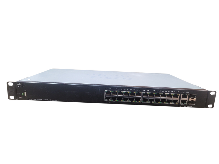 Cisco SG250-26HP 26-Port Gigabit PoE Smart Switch Black