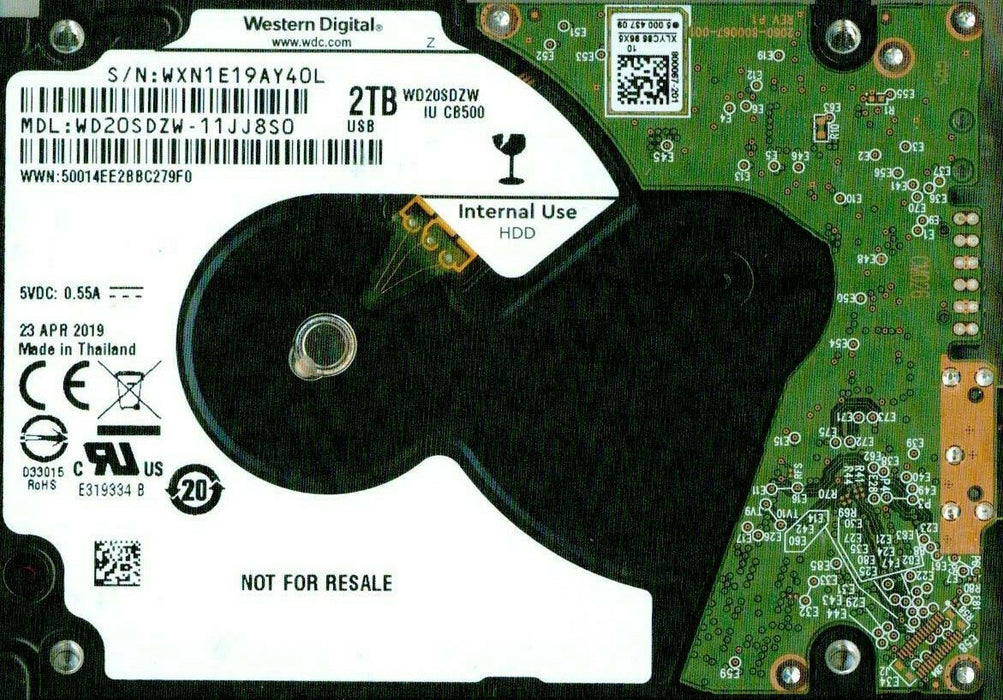 2TB Western Digital USB 3.0 Micro-B External HDD WD20SDZW-11Z3CS0