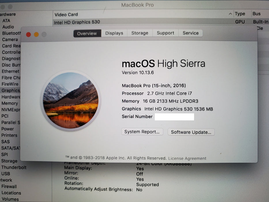 Apple MacBook Pro A1707 2016 15.4" Laptop i7-6820HQ 16GB RAM 512GB NVMe READ