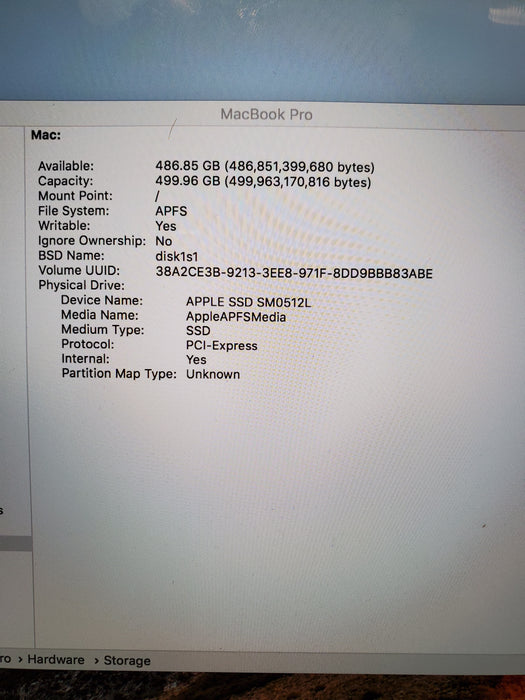 Apple MacBook Pro A1707 2016 15.4" Laptop i7-6820HQ 16GB RAM 512GB NVMe READ