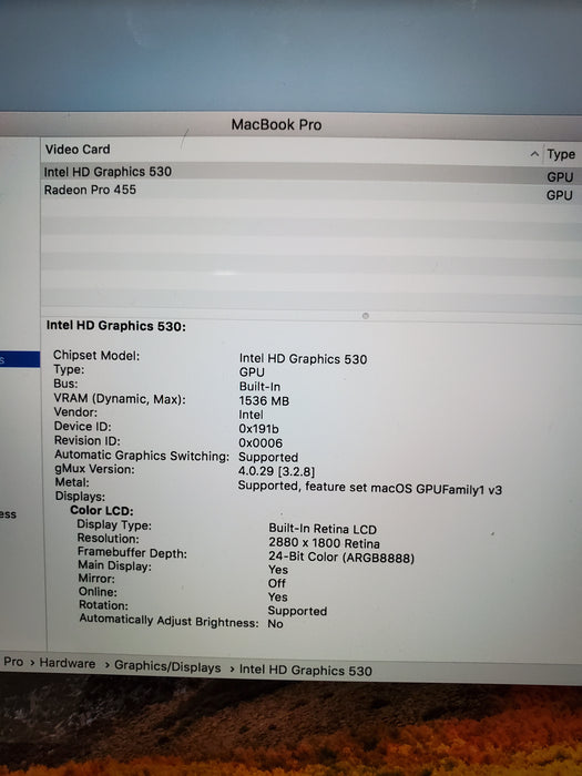 Apple MacBook Pro A1707 2016 15.4" Laptop i7-6820HQ 16GB RAM 512GB NVMe READ