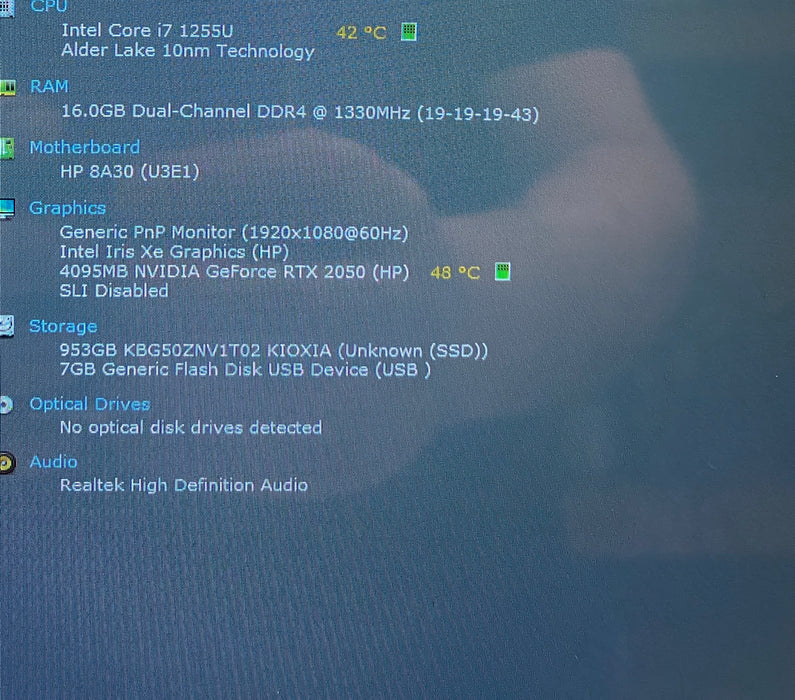 HP Envy 17 TOUCH i7-1255U 1.70GHz GeForce RTX 2050 4B GPU  16GB RAM 1TB SSD