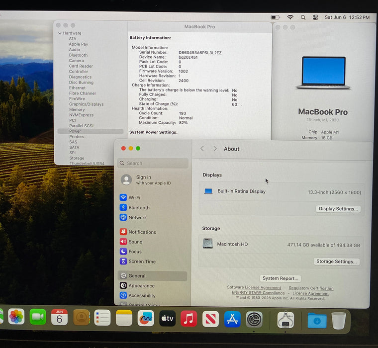 Apple MacBook Pro 13" M1 2020 16GB RAM 512GB SSD No Power Adapter