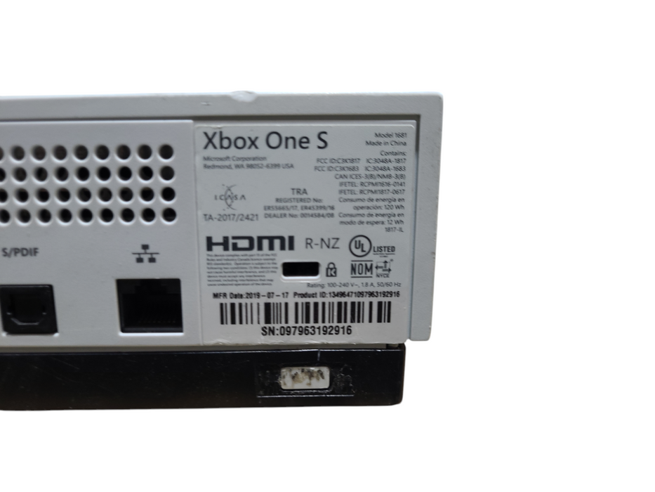 Microsoft Xbox One S Console White Model 1681 For Parts