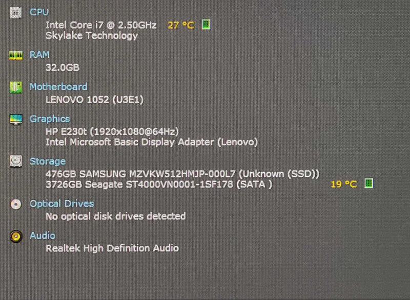Lenovo ThinkStation P350, i7-11700 2.50GHz 8C, 32GB DDR4, 512GB NVMe, 4TB HDD