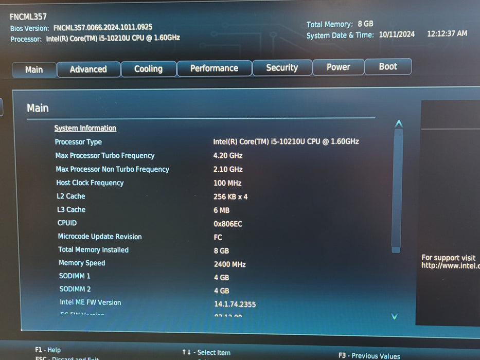 Intel NUC BXNUC10i5FNH1 Core i5-10210U 1.60GHz, 8GB RAM 256GB NVMe, READ