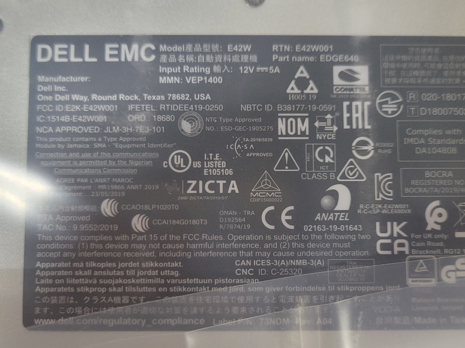Open Box Dell/EMC VMWARE E42W Edge 640