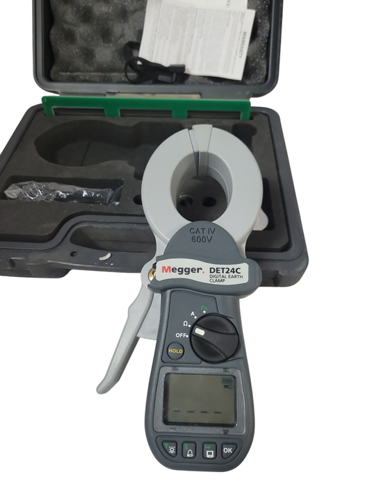 MEGGER EARTH TESTER DET24C DIGITAL CLAMP RESISTANCE METER, READ