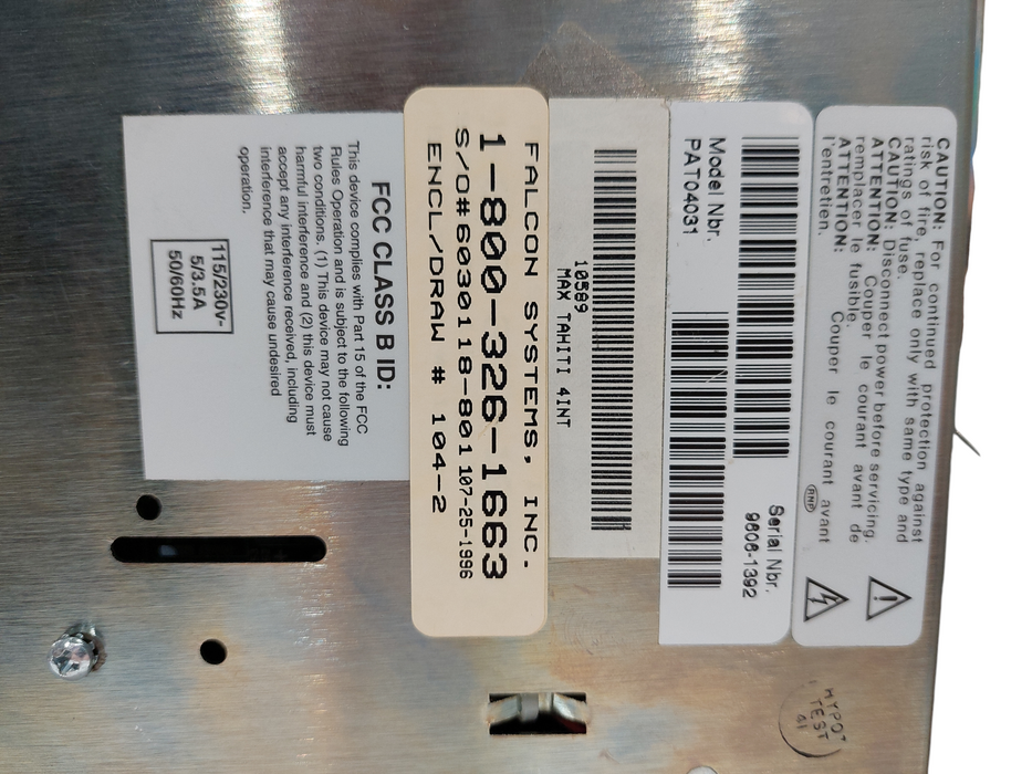 Falcon Systems Inc.Optical Drive MN: PAT04031,AMP Termination Connector PAT04031