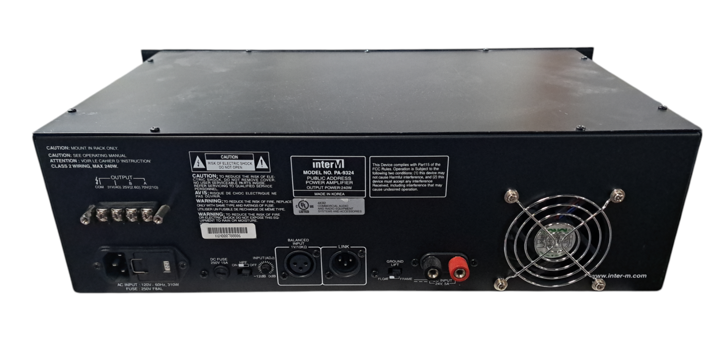Inter-M PA-9324 Public Address Power Amplifier
