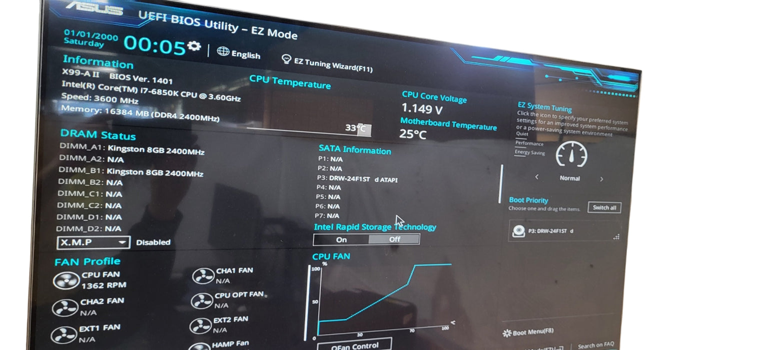 Custom PC Asus X99-A II i7-6850K CPU |16 GB DDR4 | NO HDD