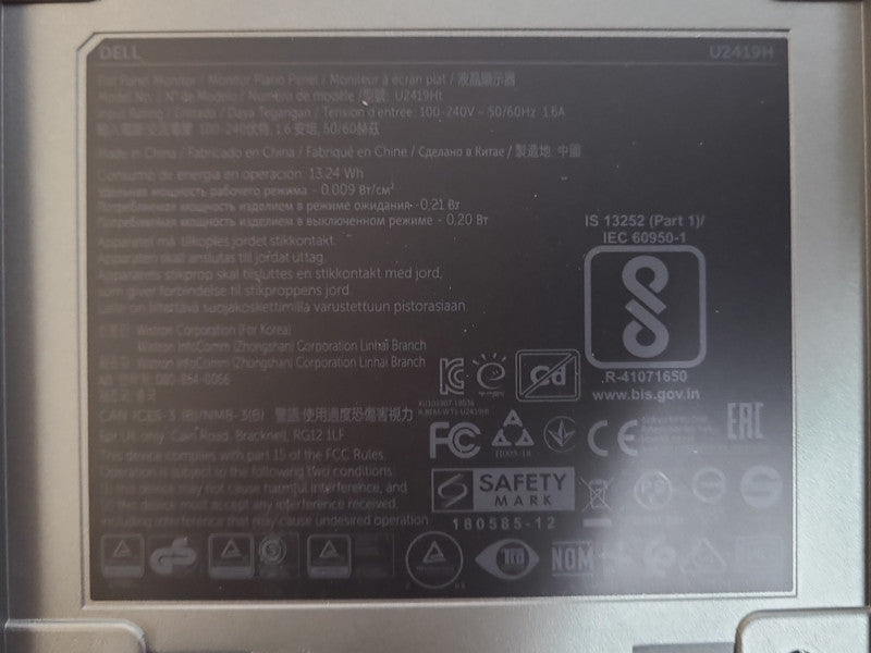 Dell UltraSharp U2419H 23.8\\" Full HD IPS LCD Monitor, READ