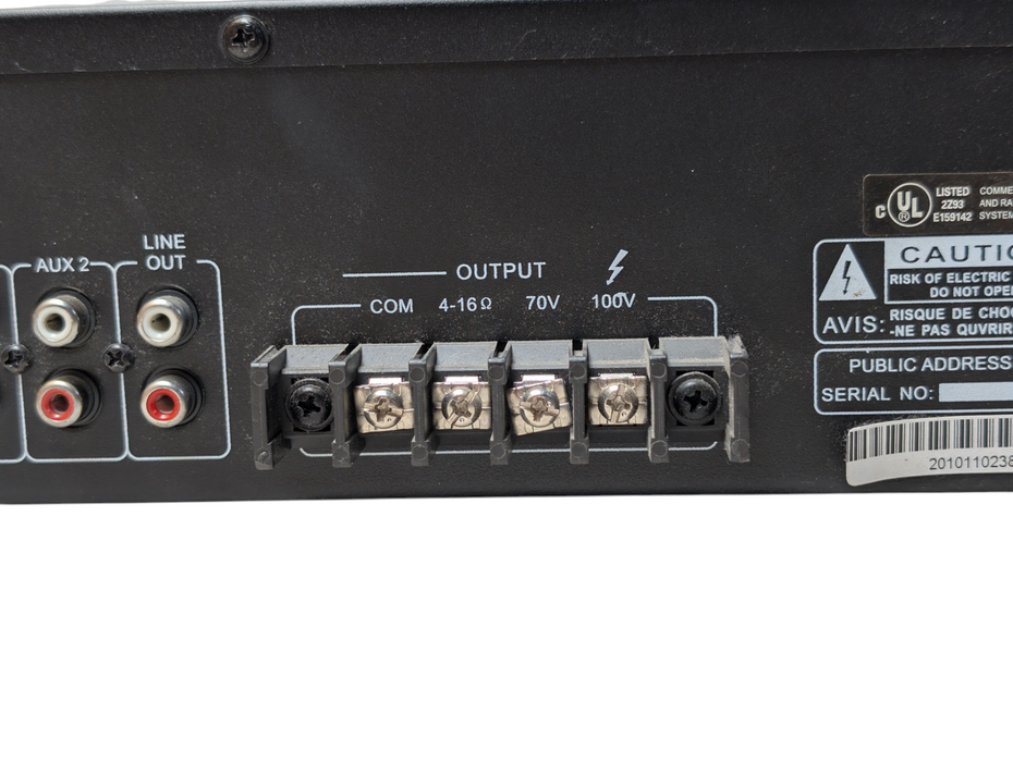 Tortech PA65V PA Mixer / Amplifier 4-16 Ohm 70V 100V